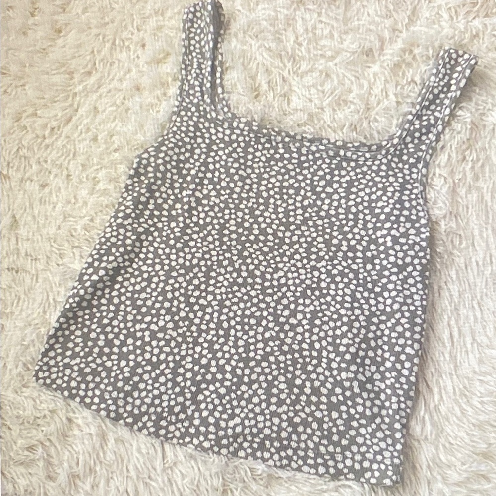 Old Navy Gray and White Tank Top